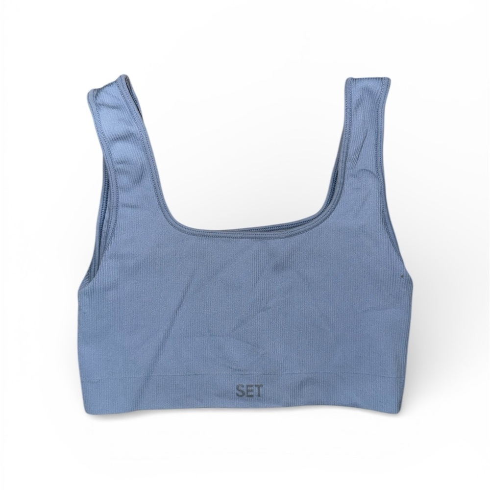 SET Active X Revolve Box Cut Sports Bra—Blue, Size S